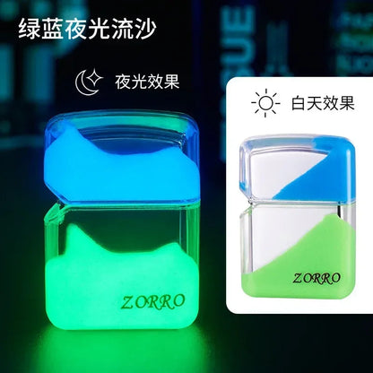 ZORRO Luminous Quicksand Cool Kerosene Lighter Creative Personality Old-fashioned Grinding Wheel Ignition Kerosene Lighter Gift Techelectronicx