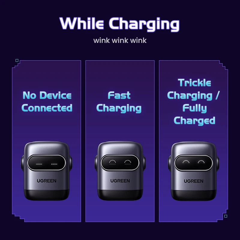 【US Plug】UGREEN 65W 30W GaN Charger Robot Design QC4.0 3.0 PPS for iPhone 16 15 14 Pro Macbook Laptops Tablet PD3.0 Fast Charger Techelectronicx