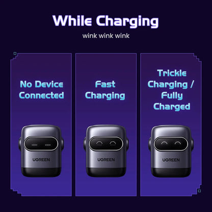 【US Plug】UGREEN 65W 30W GaN Charger Robot Design QC4.0 3.0 PPS for iPhone 16 15 14 Pro Macbook Laptops Tablet PD3.0 Fast Charger Techelectronicx