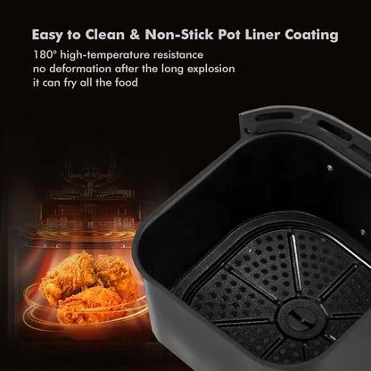 Air Fryer,Smart Compact 7.5L Oil-Free Electric Air Fryers, Timer and Temperature Control, 200°F Digital Airfryer with Flavor-Loc TechElect