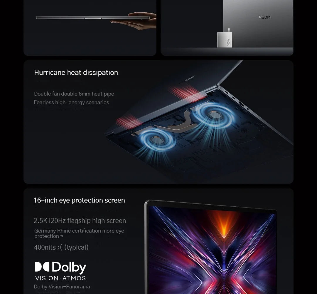 Xiaomi Redmi Book 16 2025 Laptop Intel Core 5 220H/210H Processor 16" Notebook 16G/32G DDR5+ 512G/1T SSD Study Office Ultrabook Techelectronicx