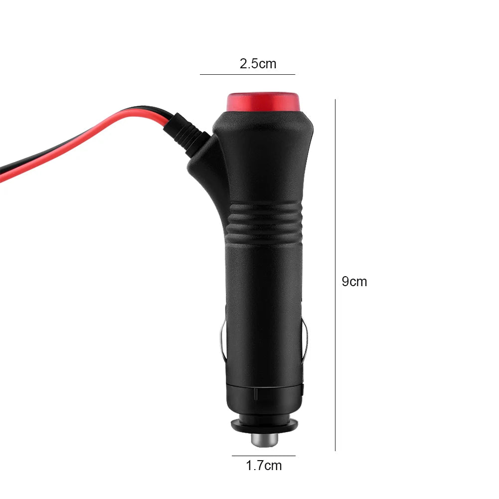 1.5m Male Car Cigarette Lighter Socket Power Plug Adapter On Off Switch Fuse 12V 24V Cigar Lighter Power Cord Wire Adapter Techelectronicx
