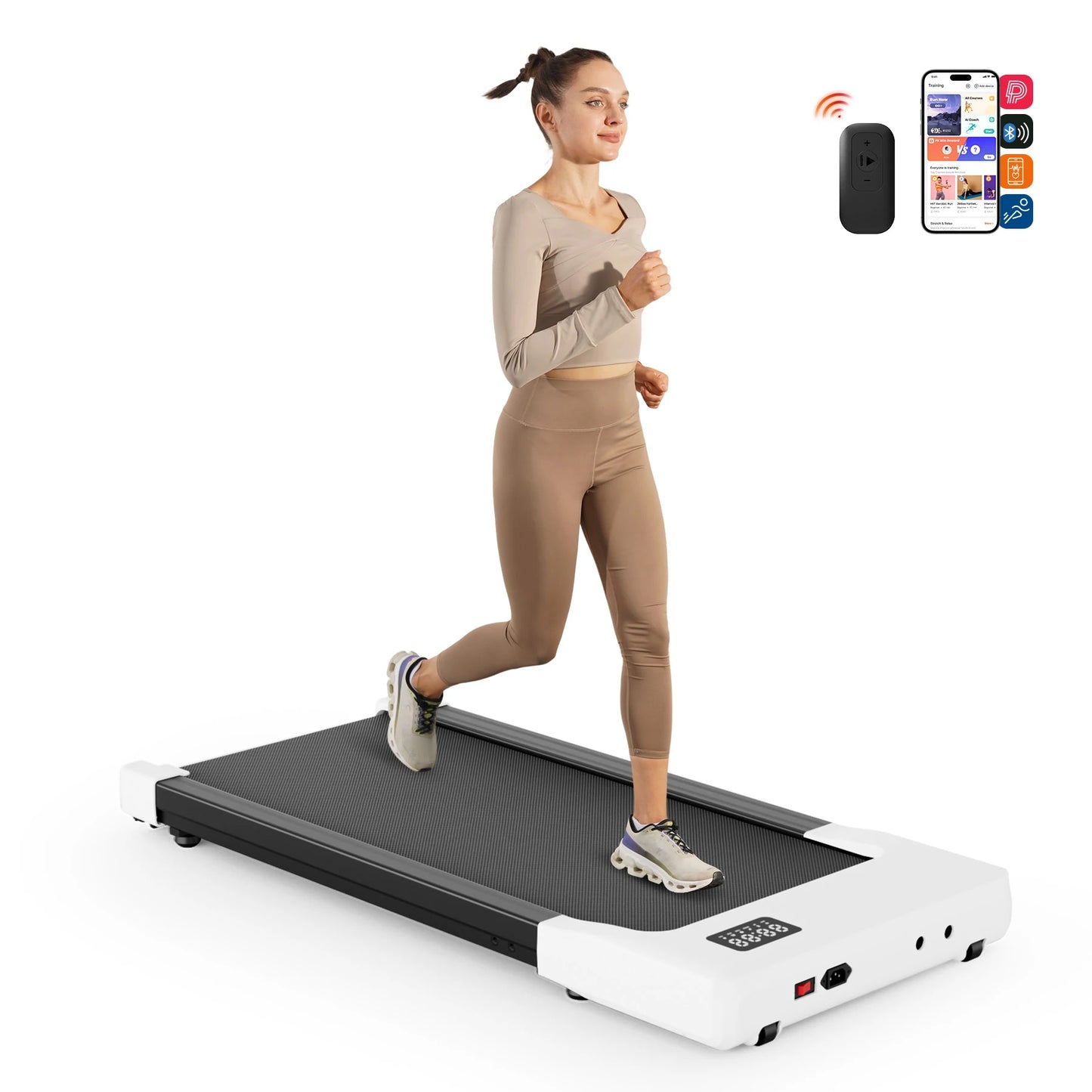 Walking Pad Under Desk Treadmill 2 in 1 Portable Treadmill with Remote Control LED Display 2.5HP Walkingpad for Home&Office TechElect