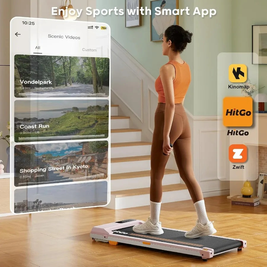 Under Desk Treadmill 2 in 1 Walking and Jogging Pad Portable with Remote Control and App 2.5HP Compact for Home Office TechElect