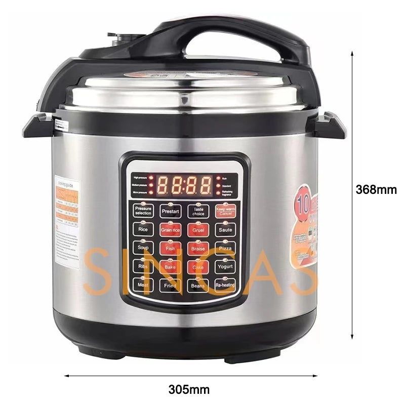 Rice Cooker 8L 220V English Button Multi-function Touch Electric Pressure Cooker Fully Automatic Cooking Pot Kitchen Appliances Techelectronicx