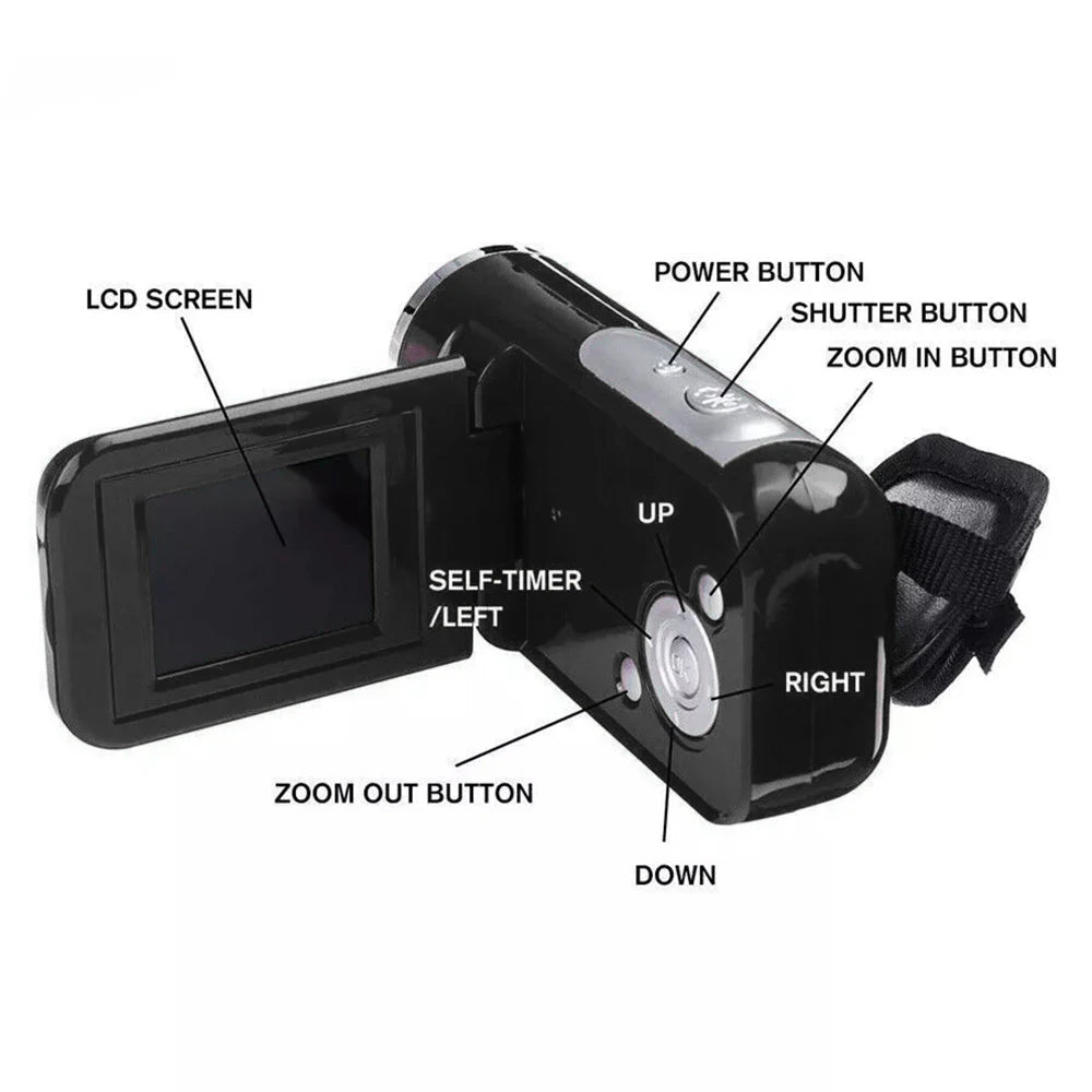 1080P Digital Camera 2 Inch Rotatable Screen Camera 16MP Vlog Camcorder Video Recorder 16x Zoom DV Video Camera with USB Cable - TechElect