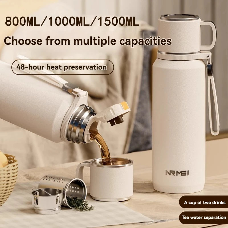 1.5L Thermos water bottle Stainless Steels Vacuum Flask Hot Coffee tea Water Heat Preservation Bottles Cold Tumbler drinkware TechElect