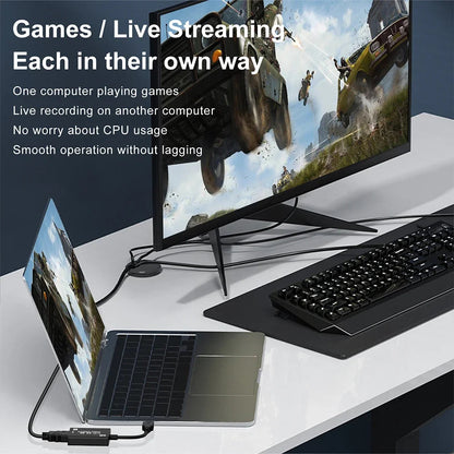 ZOERAX HDMI TO USB 3.0 Capture Card 4K Input/1080P 60Hz Recording Compatible with Windows/Mac/Linux, HD video capture Techelectronicx