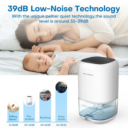 1000ML Air Dehumidifier for Bedroom Home Appliances with Air Filter  280 sq. ft Mini Portable Utral Quiet Auto Shut Off  Closet
