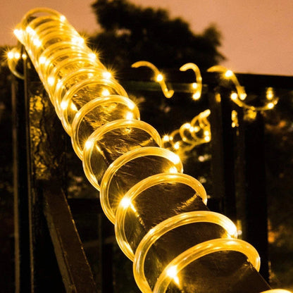 100/50/20Leds Solar Hose Rope String Lights Flexible Tube Fairy Led Lights Outdoor Villa Garden Christmas Halloween Home Decor Techelectronicx