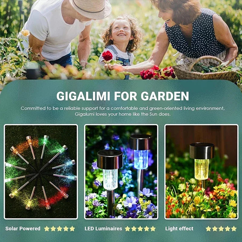 10Pack Solar Outdoor Lights Garden Lantern Solar Powered Lamp Waterproof Landscape Lighting Pathway Yard Lawn Garden Decoration Techelectronicx