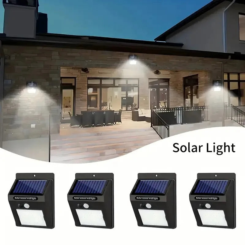 1/4pcs Solar Wall Light Outdoor Motion Sensor Night Light 20LEDs IP65 Waterproof For Garden Doorway Outdoor Lighting Street Lamp TechElect