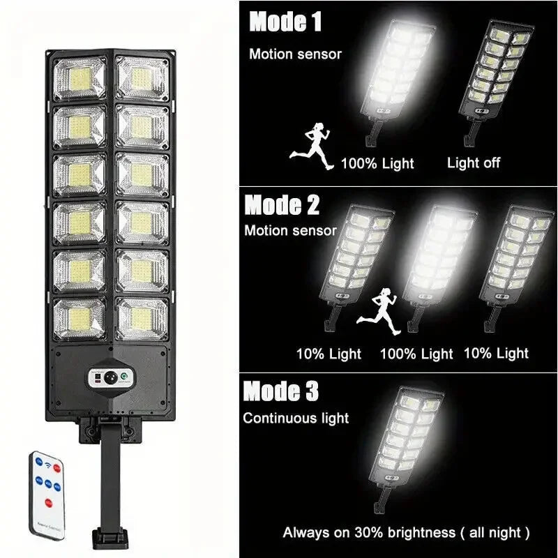 100000LM Ultra Powerful Solar Lamp With Remote Control Outdoor Solar Induction Street Yard Light IP65 Waterproof Garden Lights Techelectronicx
