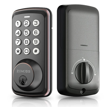 ZOMOSS Smart Keypad Door Lock,Digital Code Keyless Entry With Anti-Peeking Password, Auto Lock, And Easy Installation Techelectronicx