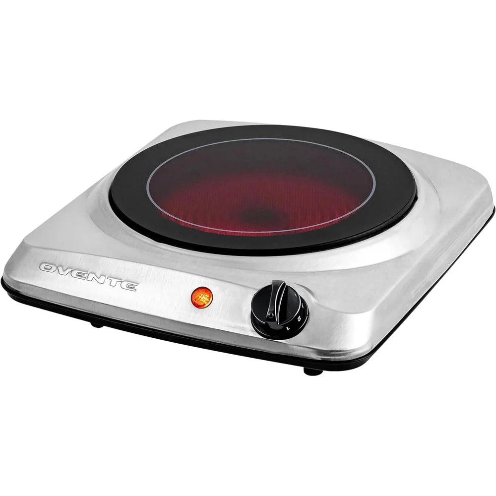 1000W Infrared Electric Hot Plate Countertop Burner Adjustable Temperature Easy Clean Portable Cooktop Home Camping RV Techelectronicx