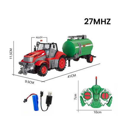 1/24 4Ch Rc Car with Light Remote Control Farmer Vehicle Simulated Electric Model Toys Engineering Vehicle Children Boys Gift Techelectronicx