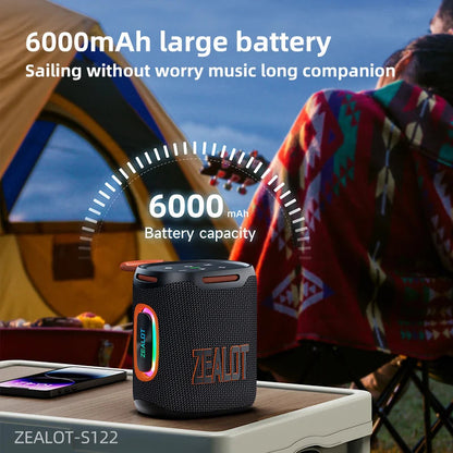 Zealot-S122 Bluetooth Speaker BT5.3 Wireless IPX6 Waterproof Shower Speaker,25W HiFi Stereo Sound,TWS Pairing,20H Music Playtime Techelectronicx