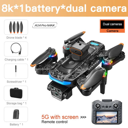 Xiaomi Mijia A14Pro max GPS Brushless 8K three Camera Optical Flow Obstacle Avoidance Foldable Quadcopter RC Distance Drone Toys Techelectronicx