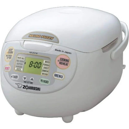 Zojirushi Neuro Fuzzy 10-Cup Rice Cooker and Warmer (Premium White) Techelectronicx