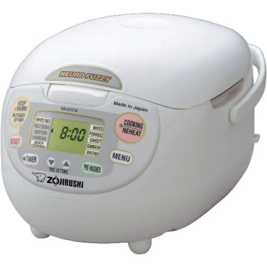 Zojirushi Neuro Fuzzy 10-Cup Rice Cooker and Warmer (Premium White) Techelectronicx