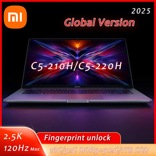 Xiaomi Redmi Book 16 2025 Laptop Intel Core 5 220H/210H Processor 16" Notebook 16G/32G DDR5+ 512G/1T SSD Study Office Ultrabook Techelectronicx