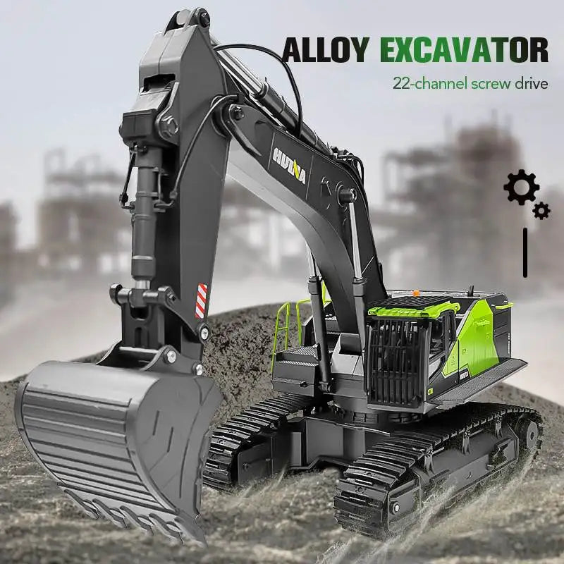 1/14 HUINA 1593 582 RC Excavator Dumper Truck crawler Alloy Tractor Loader 2.4G Radio Controlled Car Engineering toy for boy Techelectronicx