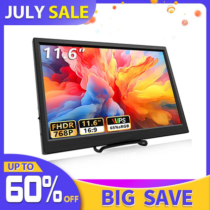11.6 Inch Portable Monitor HDMI-Compatible Laptop second screen Gaming Extended Display For Switch/PS4/Xbox/Raspberry Pi Techelectronicx