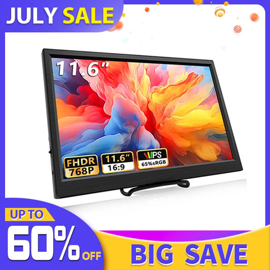 11.6 Inch Portable Monitor HDMI-Compatible Laptop second screen Gaming Extended Display For Switch/PS4/Xbox/Raspberry Pi Techelectronicx