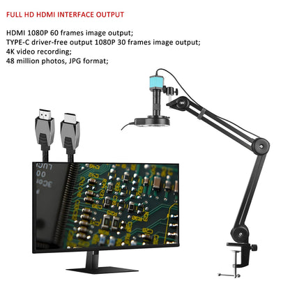 YIZHAN Full HD Digital Microscope Electronic 4K Soldering Microscope HDMI VGA USB 150x Lens Upgraded Reinforced Bracket Original Techelectronicx