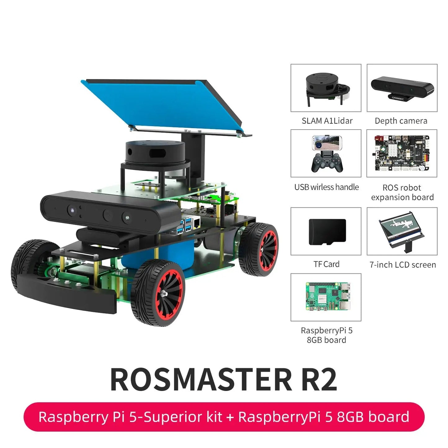 Yahboom ROSMASTER R2 ROS2 Robot Programmable Car Ackerman Structure for Jetson NANO/Orin NX SUPER/Orin NANO SUPER/Raspberry Pi 5 TechElect