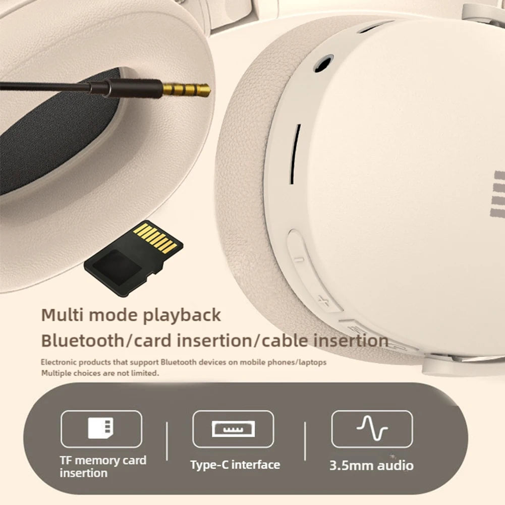 Xiaomi Wireless Bluetooth Headphones Over Ear HiFi Stereo Foldable Lightweight Headset Supports TF Cards 3.5mm Type-C Interface Techelectronicx