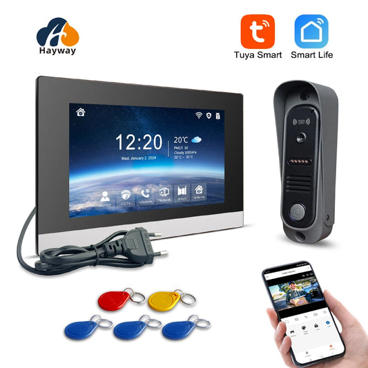 1080P Video intercom  System DoorPhone for Home  TUYA Wireless WiFi Smart with  Infrared night vision doorbell Motion detection - TechElect