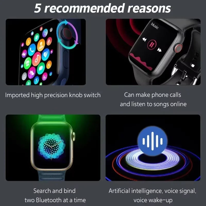 2025 2.01'' Smart Watch Bluetooth Call Play Music Smartwatch Fitness Clock Sport Waterproof Watches for Men Women iPhone Android TechElect
