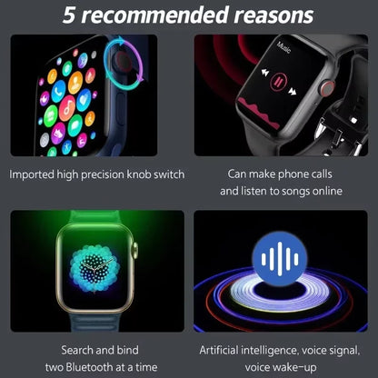 2025 2.01'' Smart Watch Bluetooth Call Play Music Smartwatch Fitness Clock Sport Waterproof Watches for Men Women iPhone Android TechElect