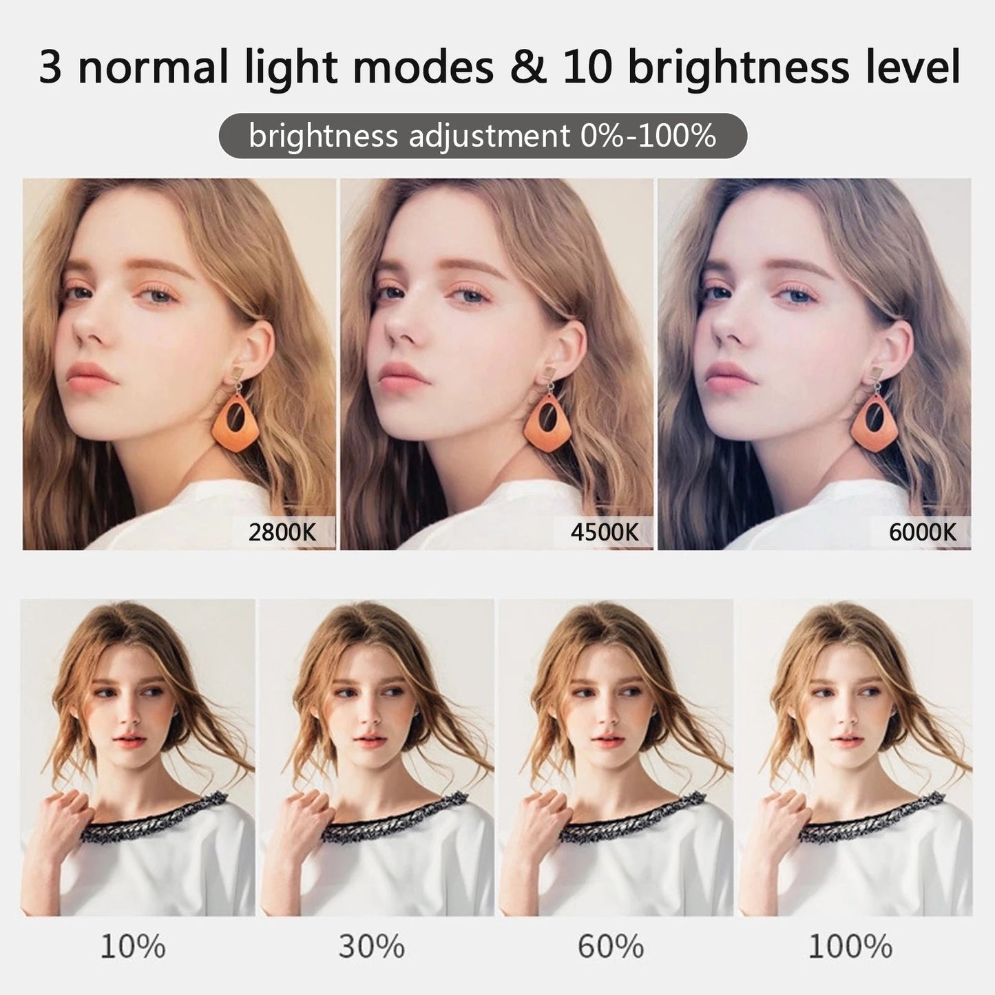 10" 26cm LED Selfie Ring Light Photography Video Light RingLight Phone Stand Tripod Fill Light Dimmable Lamp Trepied Streaming Techelectronicx