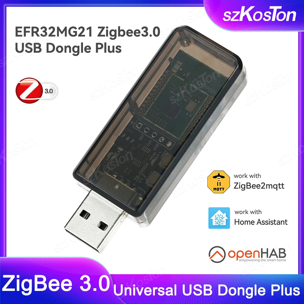 Zigbee 3.0 USB Dongle Plus EFR32MG21 Universal Open Source Zigbee Gateway Works with Home Assistant openHAB Zigbee2MQTT ZHA NCP Techelectronicx