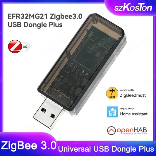 Zigbee 3.0 USB Dongle Plus EFR32MG21 Universal Open Source Zigbee Gateway Works with Home Assistant openHAB Zigbee2MQTT ZHA NCP Techelectronicx