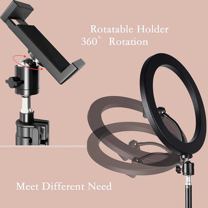10 Inch LED Ring Light Photographic Selfie Ring Lighting with Phone Holder for Tiktok Youtube Makeup Video Live Studio Ring Lamp Techelectronicx