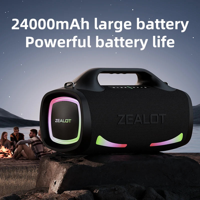 ZEALOT-S79 100W Loud Bluetooth Speaker with Stereo Sound, Built-in Power Bank, IPX6 Waterproof, for Party,Camping Techelectronicx
