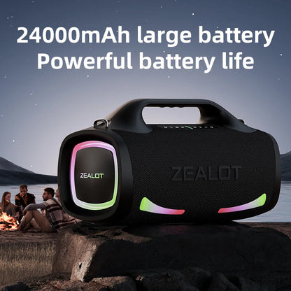 ZEALOT-S79 100W Loud Bluetooth Speaker with Stereo Sound, Built-in Power Bank, IPX6 Waterproof, for Party,Camping Techelectronicx
