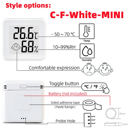 Mini LCD Digital Thermometer Hygrometer Indoor Room Temperature Humidity Meter Sensor Gauge Weather Station Techelectronicx