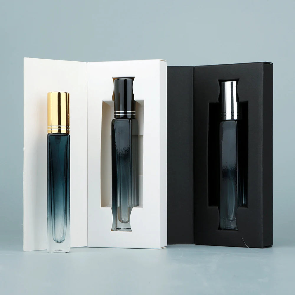 10/20 PCS 10ml Gradient Blue Spray Bottle, Empty Glass Atomizer, Travel Cosmetic Bottle, Sample Vials, Refillable with Box Techelectronicx