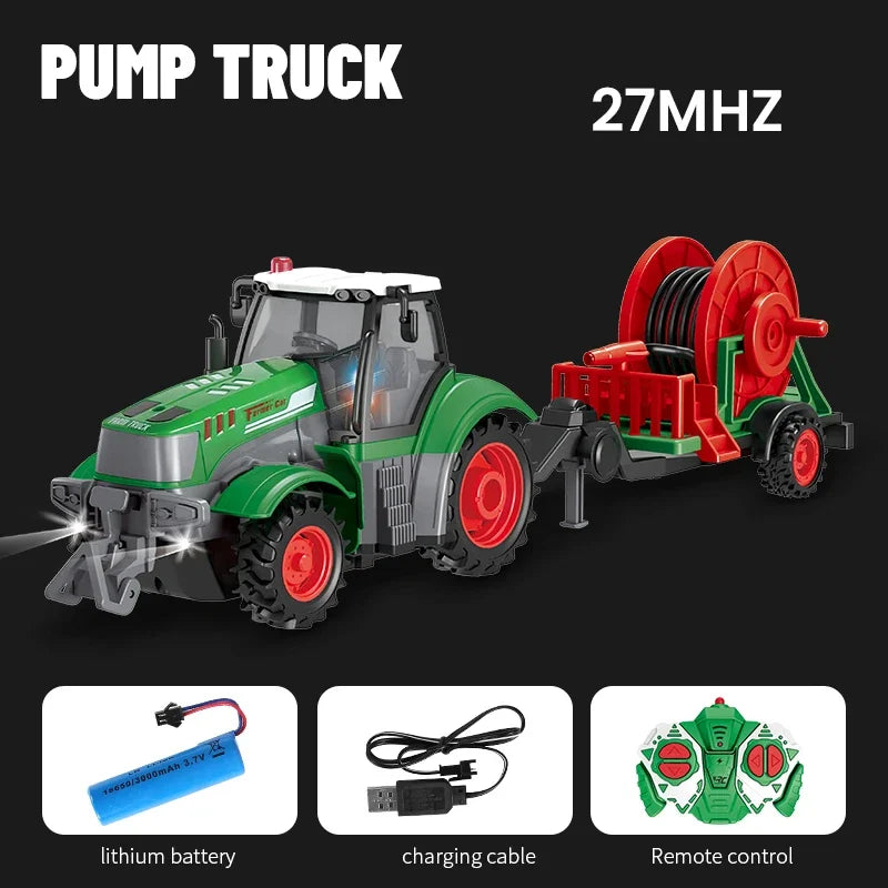 1/24 4Ch Rc Car with Light Remote Control Farmer Vehicle Simulated Electric Model Toys Engineering Vehicle Children Boys Gift Techelectronicx