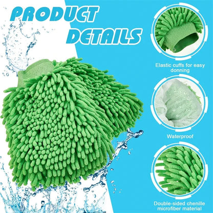 1/3/5pcs Microfiber Car Wash Gloves Auto Gloves Ultra Absorbent Wash Car Sponge Scratch Free Microfiber Car Cleaning Tool Techelectronicx