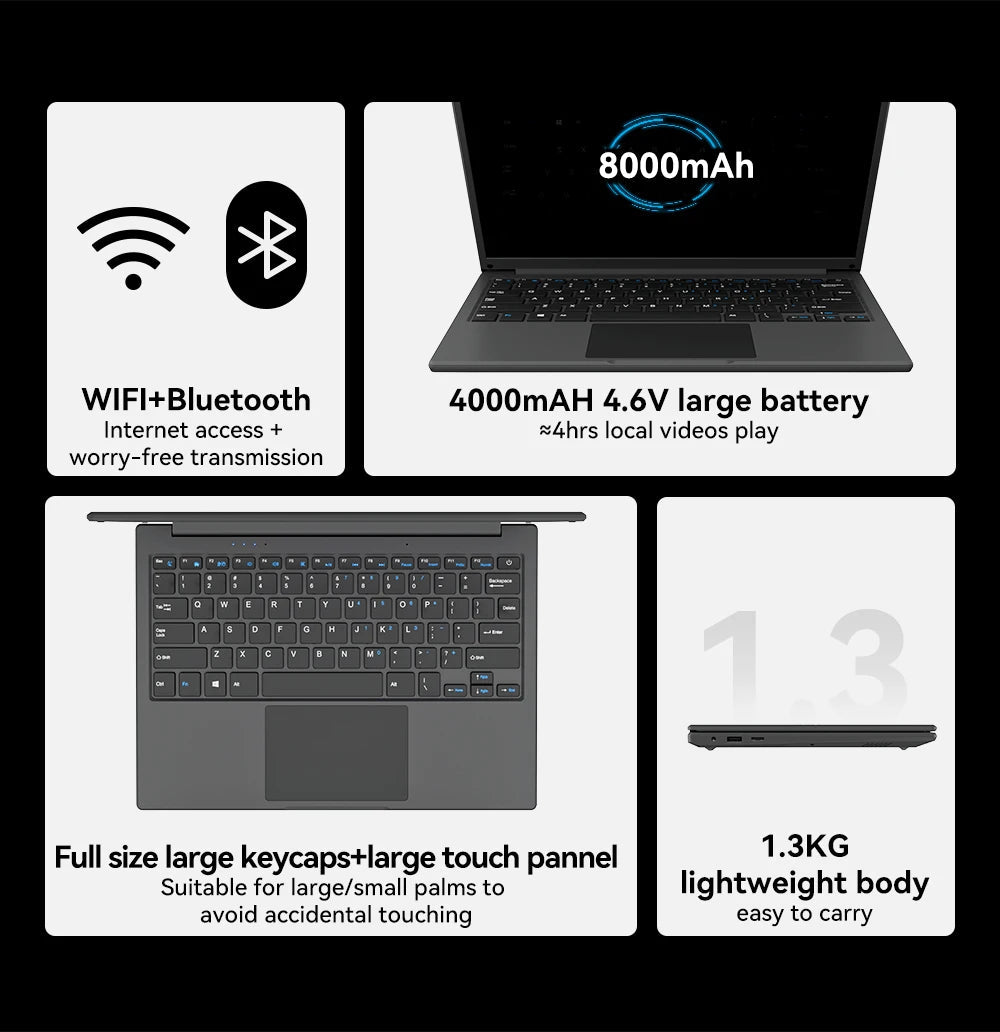 (Clearance)13.3 Inch Cheap Laptop With Intel CPU 2.5K FHD IPS 2.5K FHD Display Notebook Adreamer Laptop On Sale Techelectronicx