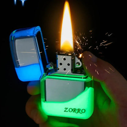 ZORRO Luminous Quicksand Cool Kerosene Lighter Creative Personality Old-fashioned Grinding Wheel Ignition Kerosene Lighter Gift Techelectronicx