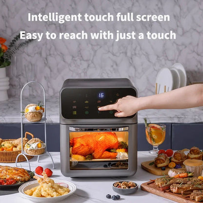 10L Large Capacity Electric Air Fryers Oil-free Automatic Household Kitchen 360°Baking Convection Oven Deep Fryer without Oil Techelectronicx