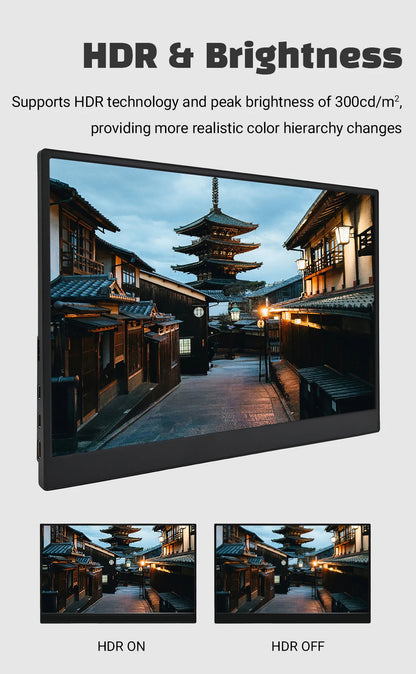 ZSUS 15.6-Inch Portable Monitor 1080P HDR 16:9 Low Blue Light For XBox PS4 / 5 Switch Cell Phone PC Loptop Extension Techelectronicx