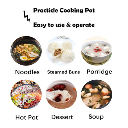 Multifunction Electric Cooker Hot Pot 1-2 People Heating Pan Multi Ramen Pot Machine Mini Rice Cook Kitchen Appliance Korea 220V TechElect
