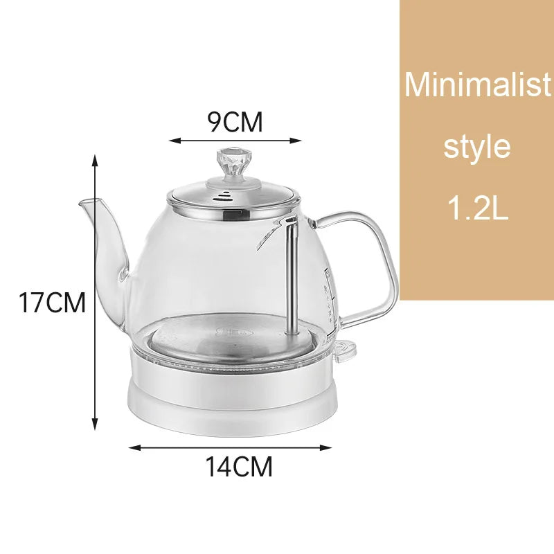 1.2L MINI Electric Kettle Glass Quick Heating Hot Water Boiling Teapot Blue Light Heater Pot Boiler Auto-Power Off Cooker Cup EU Techelectronicx